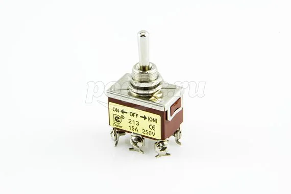Тумблер 250V 6А (6c) ON-OFF-(ON) двухполюсный (KN-213) REXANT