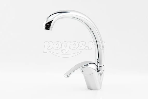 Смеситель однорычажный кухонный высокий излив хром H29  FRAP