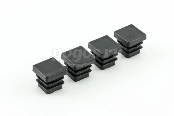 Заглушка для труб 20х20х1,5мм с ребрами 4шт черн