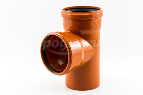Тройник PP d-110*110/87гр для наружней канализации оранжевый KG  OSTENDORF