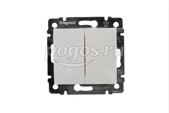 Переключатель 2кл на 2 напр. 10А 230В слоновая кость Valena  LEGRAND 