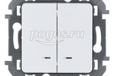 Выключатель 2кл 10А 250В белый с подсветкой Inspiria  LEGRAND /10/
