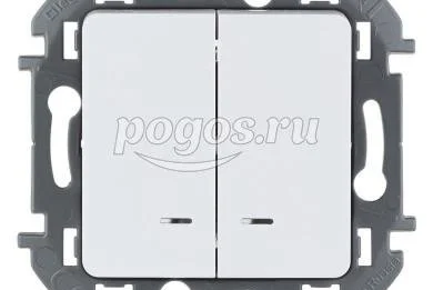 Выключатель 2кл 10А 250В белый с подсветкой Inspiria  LEGRAND /10/