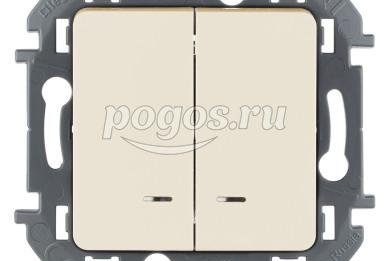 Выключатель 2кл 10А 250В слоновая кость с подсветкой Inspiria  LEGRAND /10/