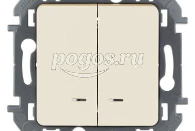 Выключатель 2кл 10А 250В слоновая кость с подсветкой Inspiria  LEGRAND /10/