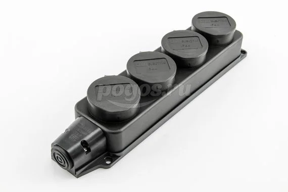Розетка 4ая 2Р+РЕ 16А 250В каучук TDM