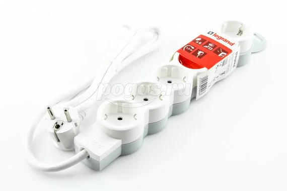 Удлинитель с/з 6x1.5м LEGRAND