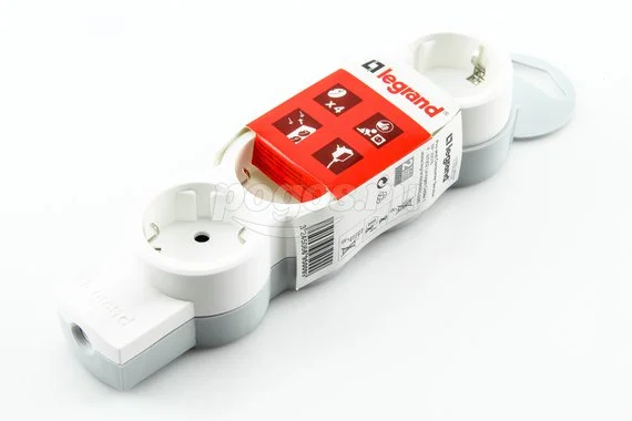 Колодка удлинителя с/з 4гн 16А белый LEGRAND