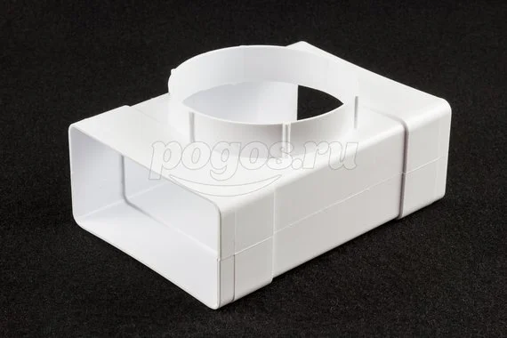 Тройник плоского воздуховода 60x120/D100мм ЭРА