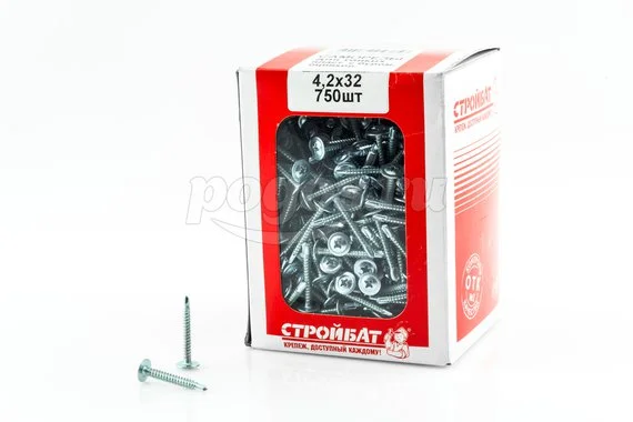 Саморез 4.2х32 750 шт с пресс-шайбой со сверлом