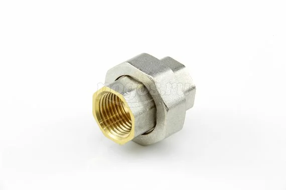Соединение "Американка" F - F прямое разъемное 1/2 никель PF