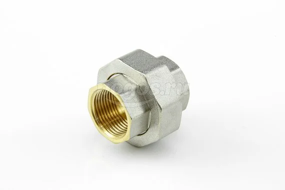 Соединение "Американка" F - F прямое разъемное 3/4 никель PF