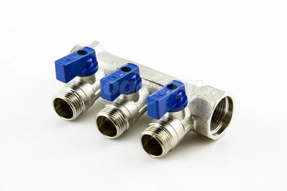 Коллектор F  3/4" с 3 шар.кранами M 1/2"  СТМ