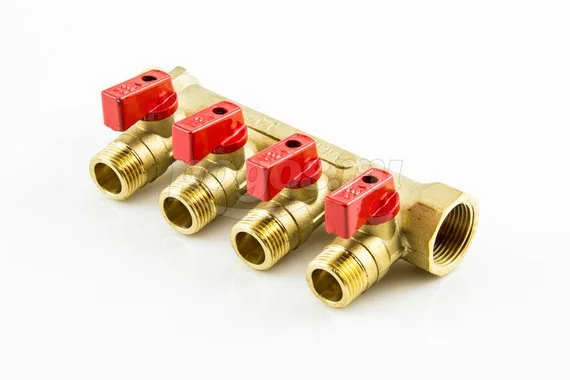 Коллектор F  3/4" с 4 шар.кранами M 1/2"  СТМ
