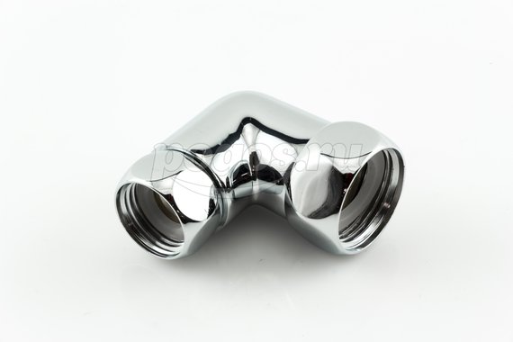 Уголок для п/с F 3/4" - F 1/2" с двумя накидными гайками хром  SF