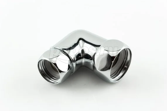 Уголок для п/с F 3/4" - F 1/2" с двумя накидными гайками хром  SF