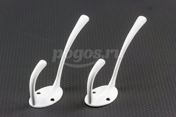 Крючок-вешалка 2-х рожковый белый АЛЛЮР