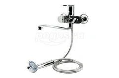 Смеситель однорычажный для ванны L-обр. излив картр.40мм поворотн.дивертор CALORIE