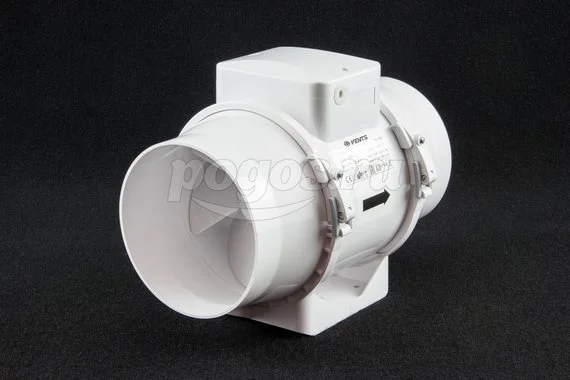 Осевой вытяжной вентилятор с обратным клапаном, черно-белый ERA D 100