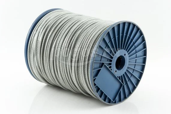 Трос 4/5мм оцинкованный в ПВХ оплетке 192кгс DIN 3055 (бухта 200м)