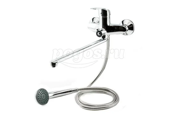 Смеситель однорычажный для ванны с изливом 30см картр.40мм поворотный дивертор (к.букса) Н220  FRAP