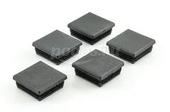 Заглушка для труб 40*40*1,5мм с ребрами (упаковка 5 шт) черный