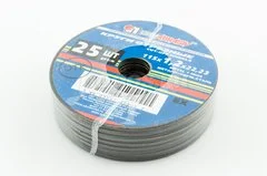 Диск отрезной 115х1,2х22 по металлу и нерж. 25шт Луга