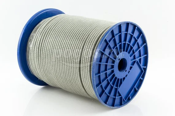 Трос 5/6мм оцинкованный в ПВХ оплетке 300кгс DIN 3055 (бухта 200м)