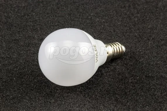 Светодиодная лампа Е14 6W 6500K шар матовый белый Optima VOLPE