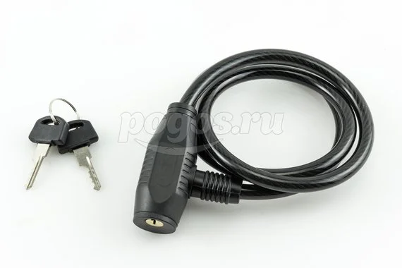 Замок навесной велосипедный с тросом  8мм 800мм АПЕКС