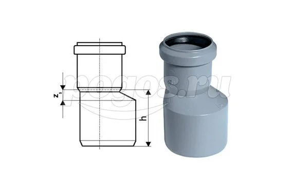 Переход (редуктор) PP d-40х32 эксцентрический серый HT OSTENDORF