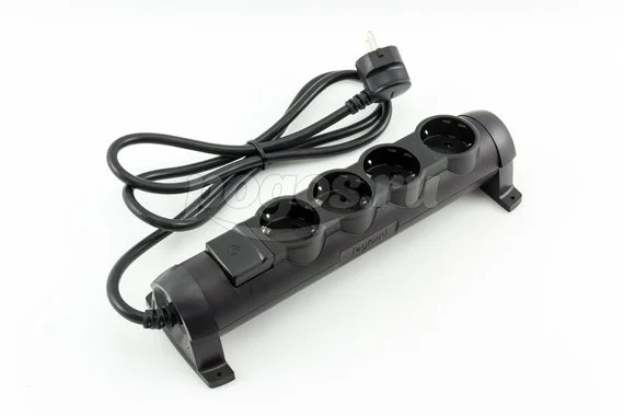 Удлинитель с/з 4x1.5м  чёрн. LEGRAND 