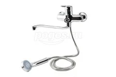 Смеситель для ванны однорычажный поворотный дивертор CALORIE