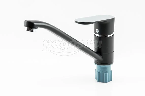 Смеситель для кухни однорычажный низкий излив картр.40мм черн. CALORIE