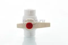 Кран шаровой PP-R d-20мм белый MEERPLAST