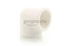 Угольник PP-R d-63мм 90гр белый MEERPLAST