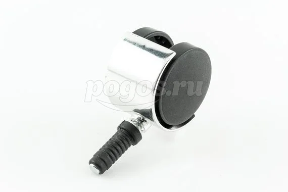 Ролик мебельный d-50мм со штифтом черн/хром пластик