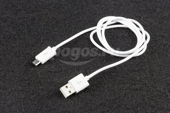 Кабель USB microUSB длинный штекер 1м белый  REXANT /10/