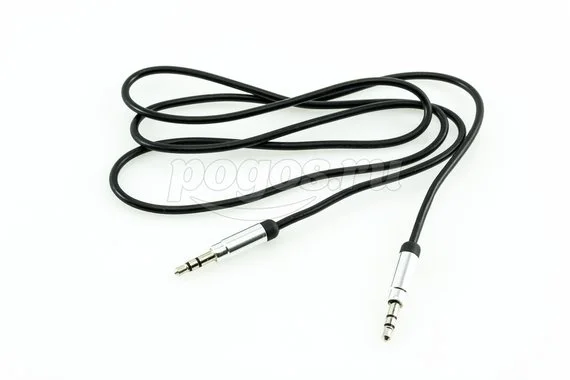 Аудиокабель AUX 3.5 мм шнур силикон 1м черн