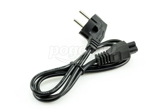Шнур сетевой, Евро вилка и разъём С5, кабель 3x0,75 мм² 1,5 м (для питания ноутбука)
