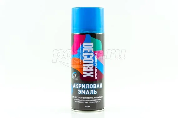 Эмаль аэрозольная акриловая универсал.520мл синий DECORIX