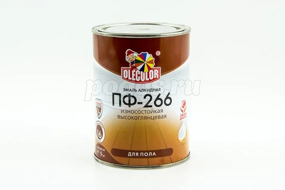 Эмаль алкидная ПФ-266 для пола желто-коричневая 0,9кг Престиж OLECOLOR