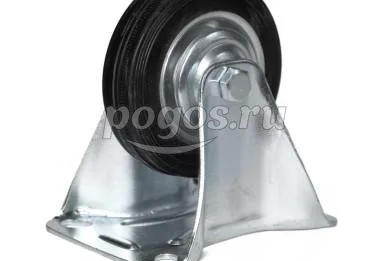 Колесо  85мм литая резина обод сталь неповоротное нагрузка 60кг