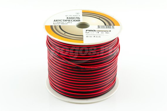 Акустический кабель PROCONNECT 2х0.5 красно-черный 100м