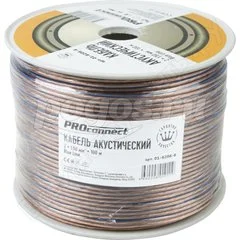 Акустический кабель PROCONNECT 2х1.5 прозрачный 20м
