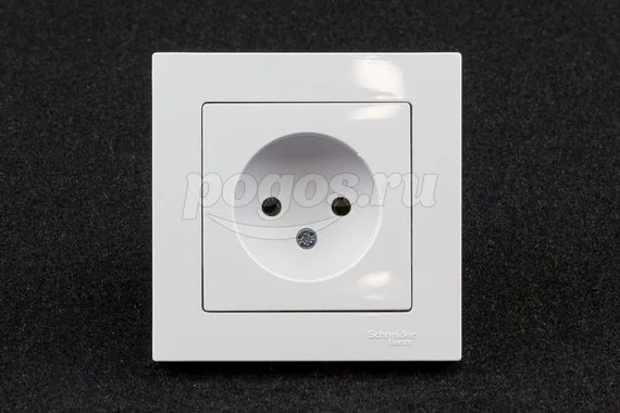 Розетка 1ая б/зк 16А 250В с/у белый AtlasDesign  SCHNEIDER ELECTRIC