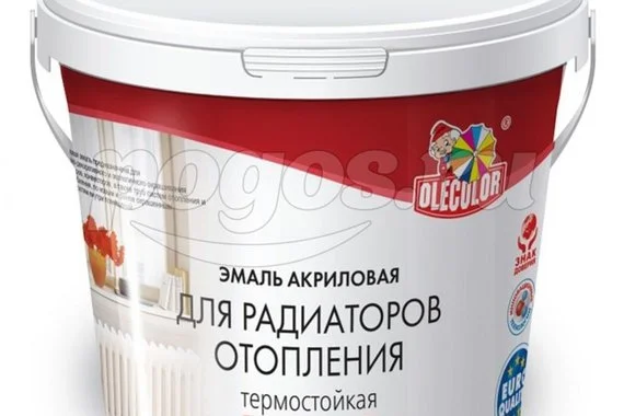 Эмаль акриловая для радиаторов и труб отопления белый 0,5кг OLECOLOR