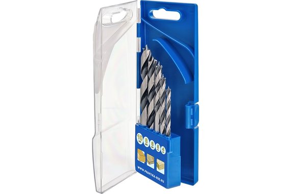 Набор сверл по дереву 5 шт 4 5 6 8 10 мм ПРАКТИКА 