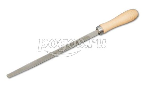 Напильник трехгранный 200мм ручка деревянная  ВИХРЬ