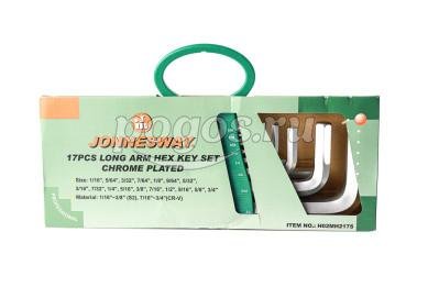 Набор ключей шестигранных 1/16-3/4"SAE  17 предметов удлиненные  JONNESWAY